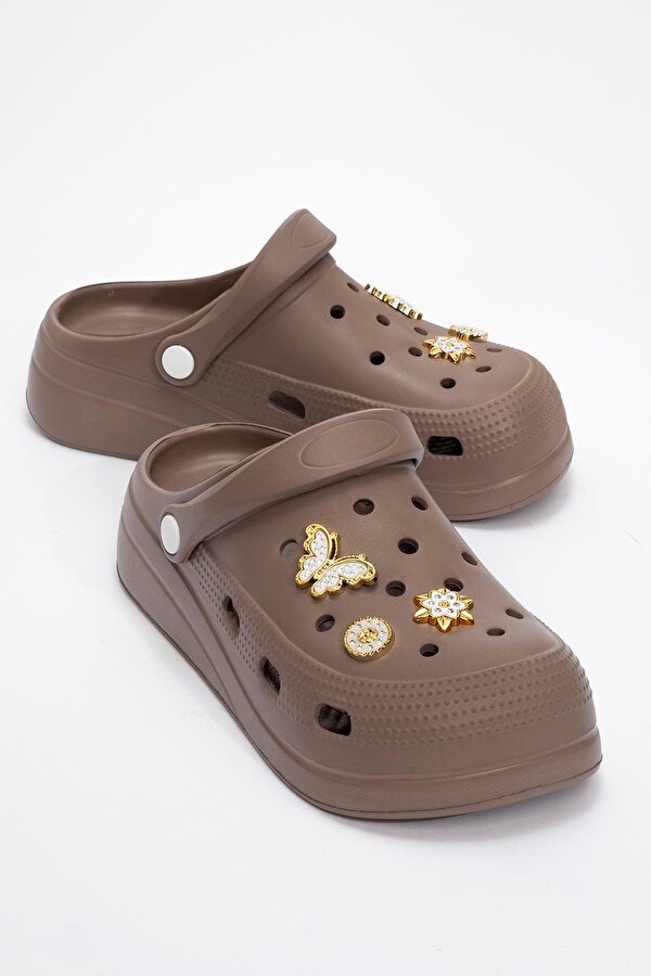 Kadın Aksesuarlı Sabo Terlik VİZON