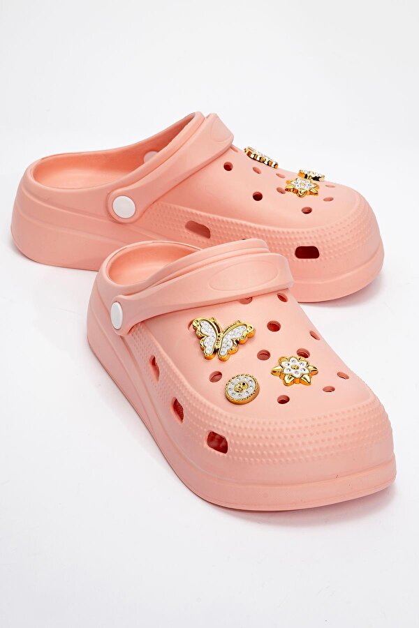 Kadın 2 Toka Kemerli Terlik PUDRA