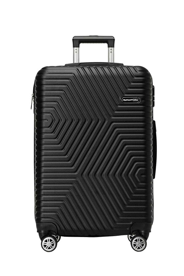 SANDERUM -B 5FX Siyah Unisex Büyük Boy Valiz
