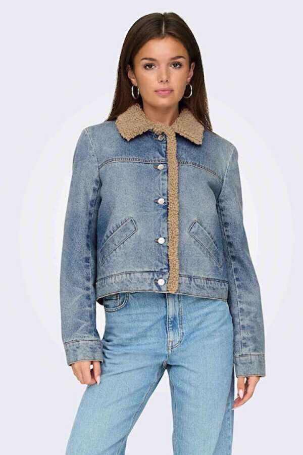 Onlnadya Ls Teddy Kadın Jean Ceket
