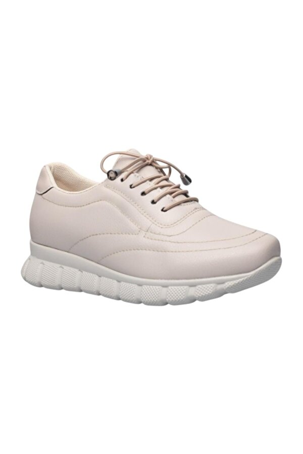 Kadın Günlük Rahat Comfort Taban  Spor Sneaker Ayakkabı BEJ