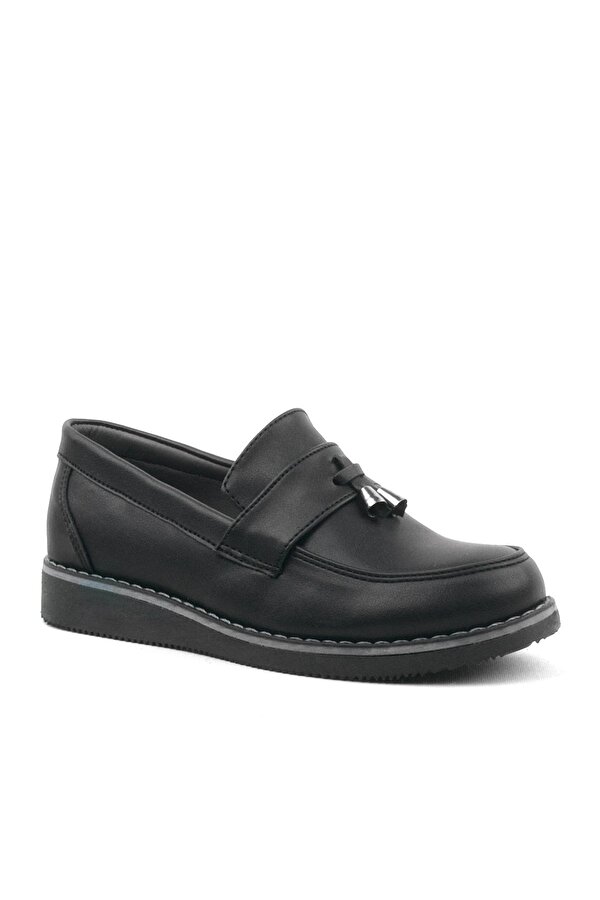 Siyah Mat Loafer Klasik Çocuk Ayakkabısı