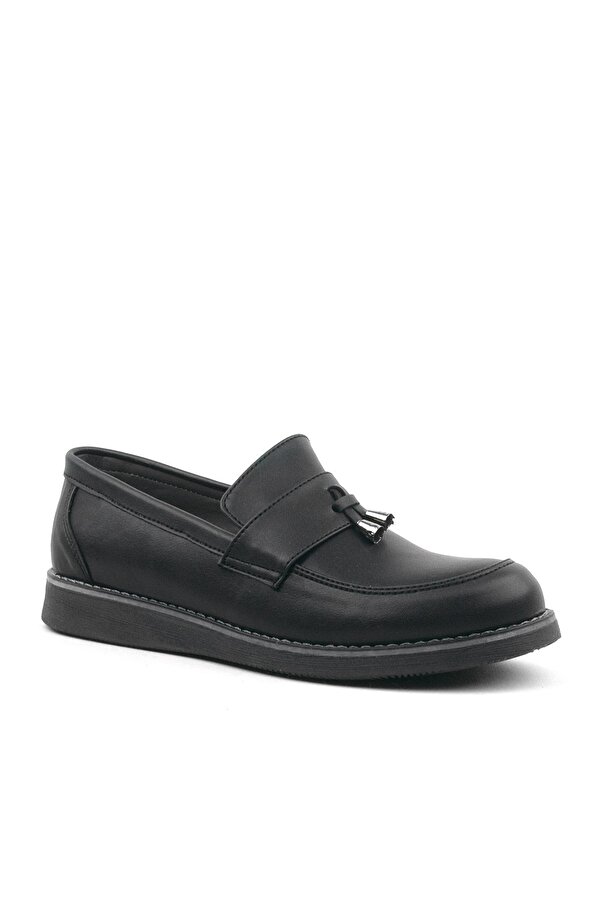 Siyah Mat Loafer Klasik Çocuk Ayakkabısı
