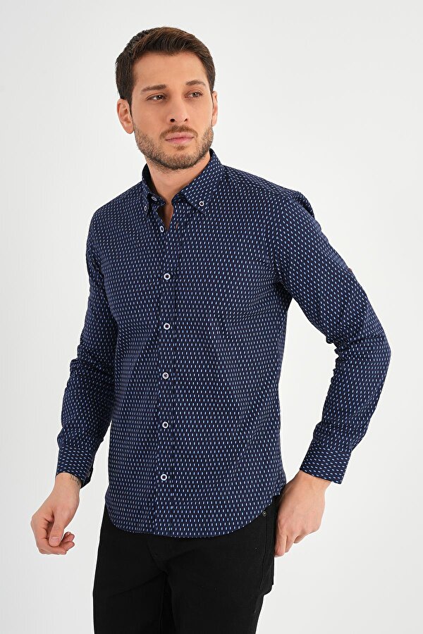 ALEXANDERGARDI PUANTİYELİ SLİM FİT GÖMLEK (E20-32110)
