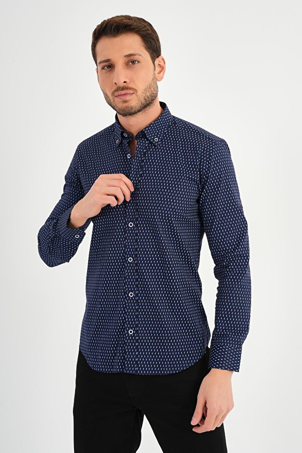 ALEXANDERGARDI PUANTİYELİ SLİM FİT GÖMLEK (E20-32110)