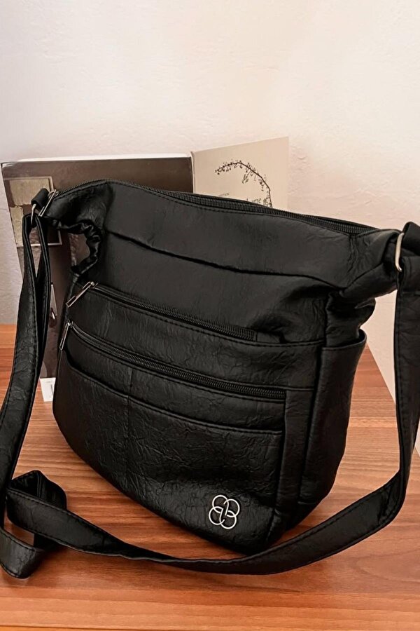 422 Kadın Yıkama Deri Çok Bölmeli El & Omuz Çantası