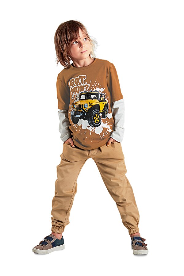 Jeep Erkek Çocuk T-shirt Gabardin Pantolon Takım