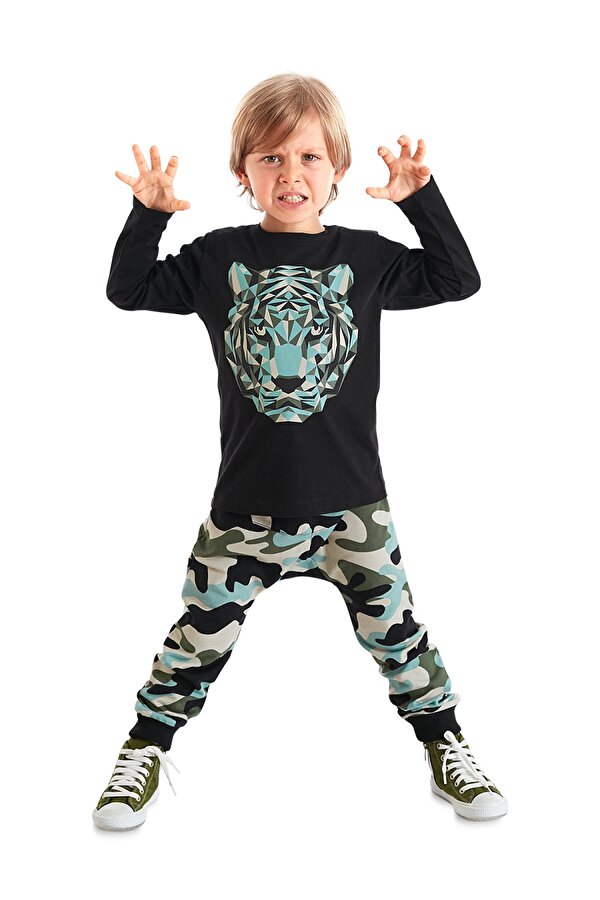 Kamuflaj Kaplan Erkek Çocuk T-shirt Pantolon Takım
