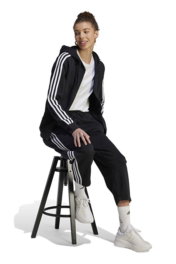 adidas W 3S Fl Fz Hd Черный Женщина Толстовка На Молнии