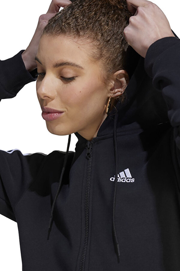 adidas W 3S Fl Fz Hd Черный Женщина Толстовка На Молнии