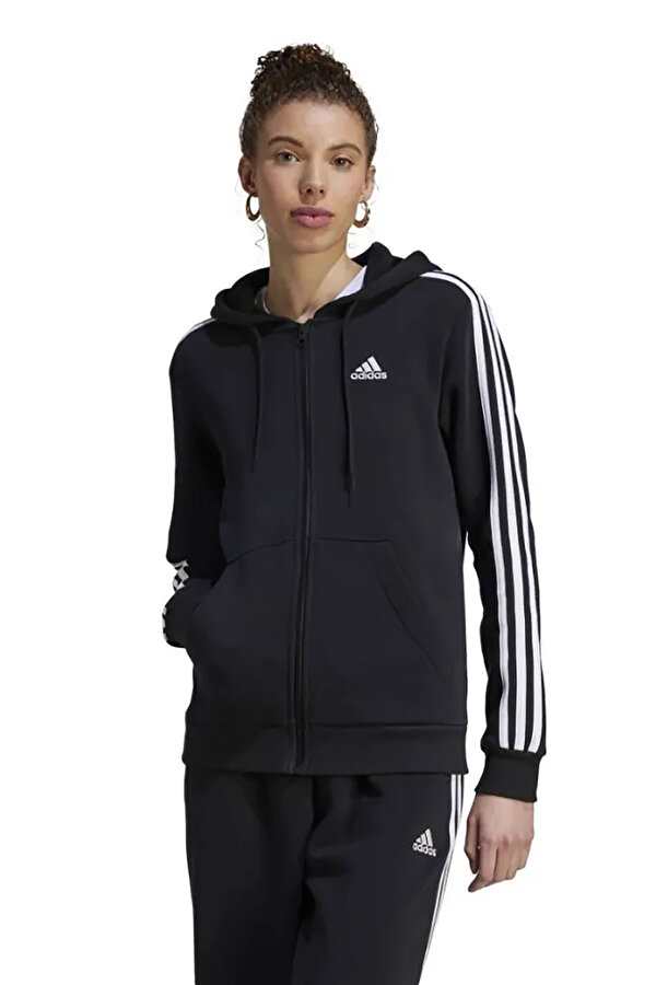 adidas W 3S Fl Fz Hd Черный Женщина Толстовка На Молнии