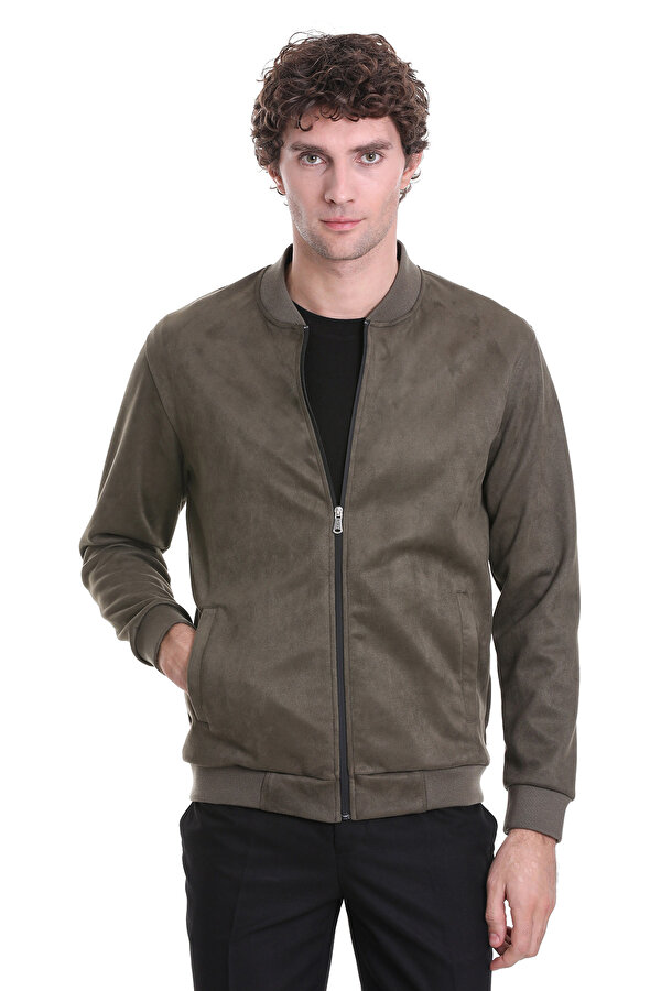 Haki Regular Fit Bomber Yaka Mevsimlik Mont