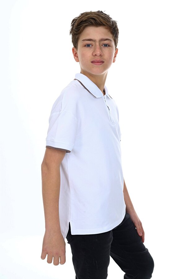 Toontoy Erkek Çocuk  Polo Yaka Kolu Baskılı Tişört