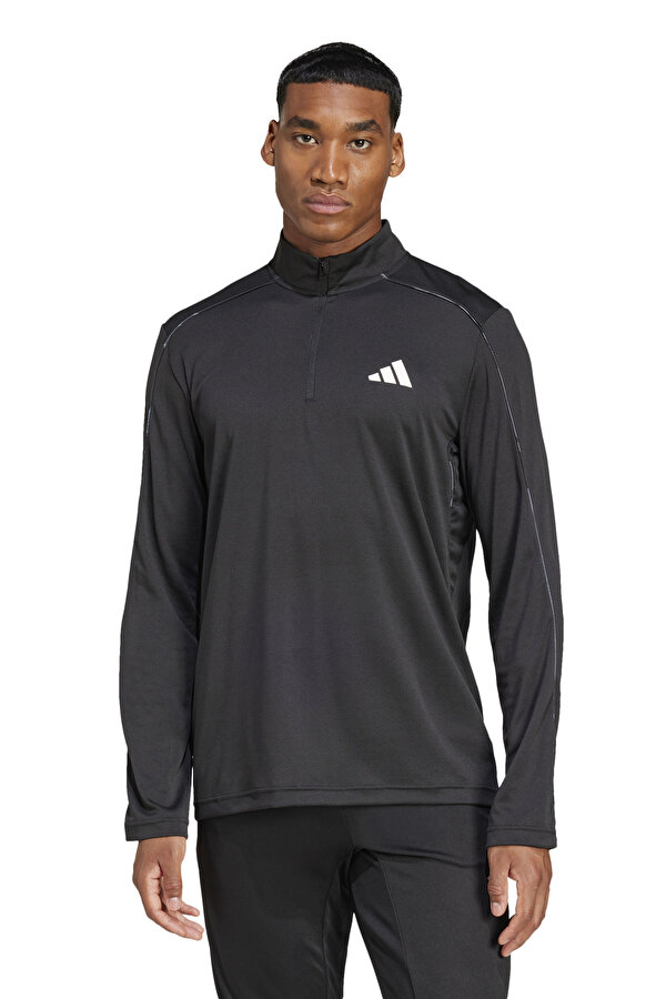 CAMO 1/4 ZIP        BLACK Siyah Erkek Uzun Kol T-Shirt