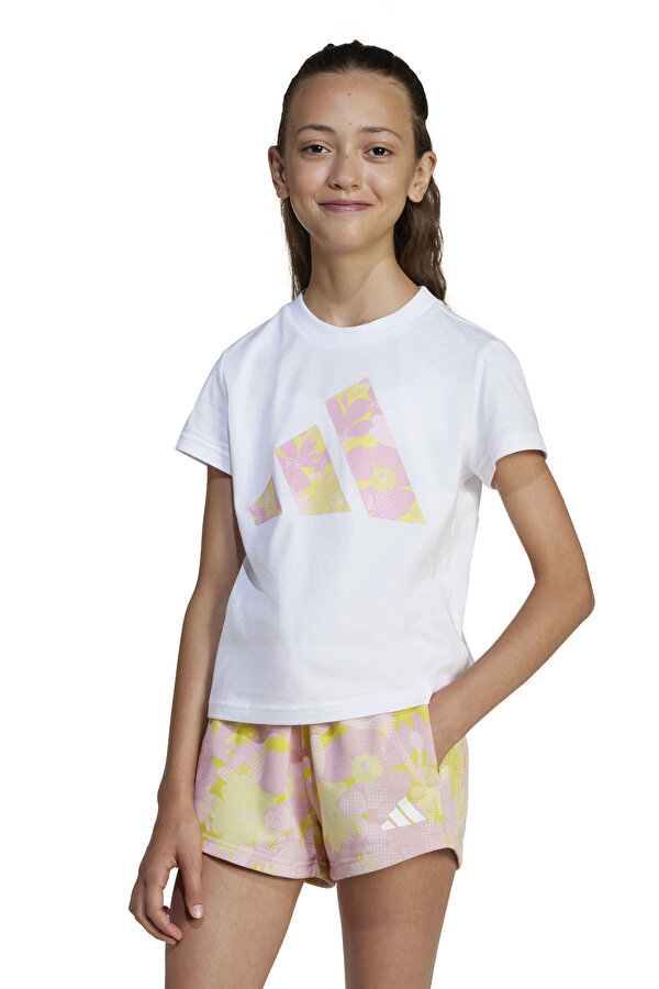 JG FLWR T           WHITE Beyaz Kız Çocuk Kısa Kol T-Shirt
