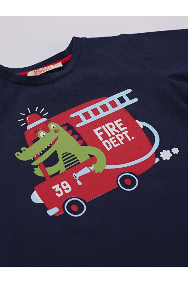 İtfaiyeci Timsah Erkek Çocuk T-Shirt Şort Takım