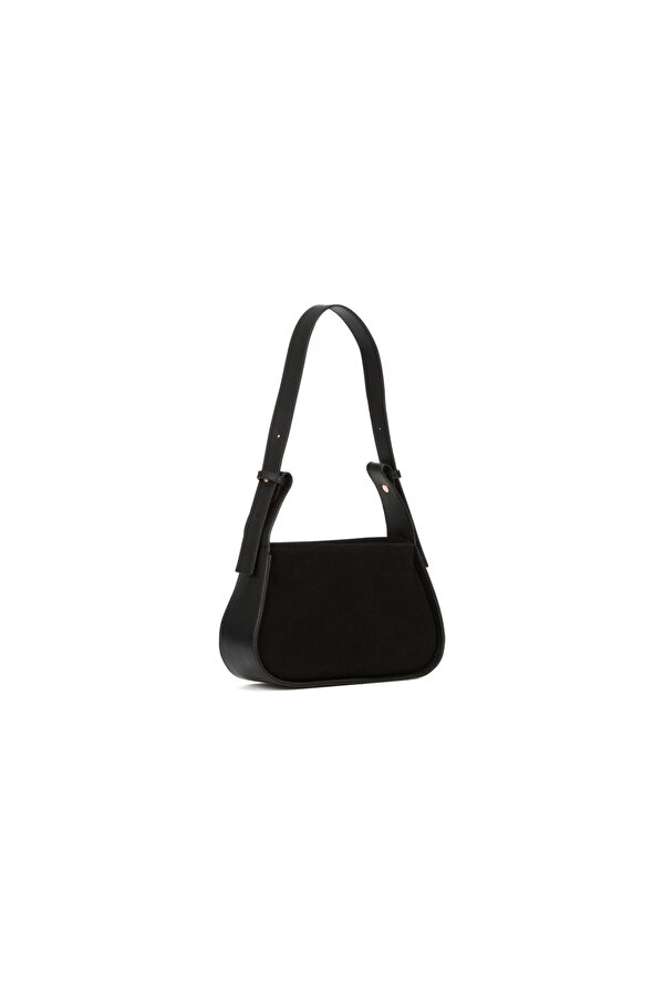 Kadın Siyah Tiger Süet Baget Omuz Çantası new270