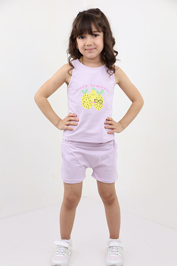 Toontoy Kız Bebek Baskılı Şortlu Takım