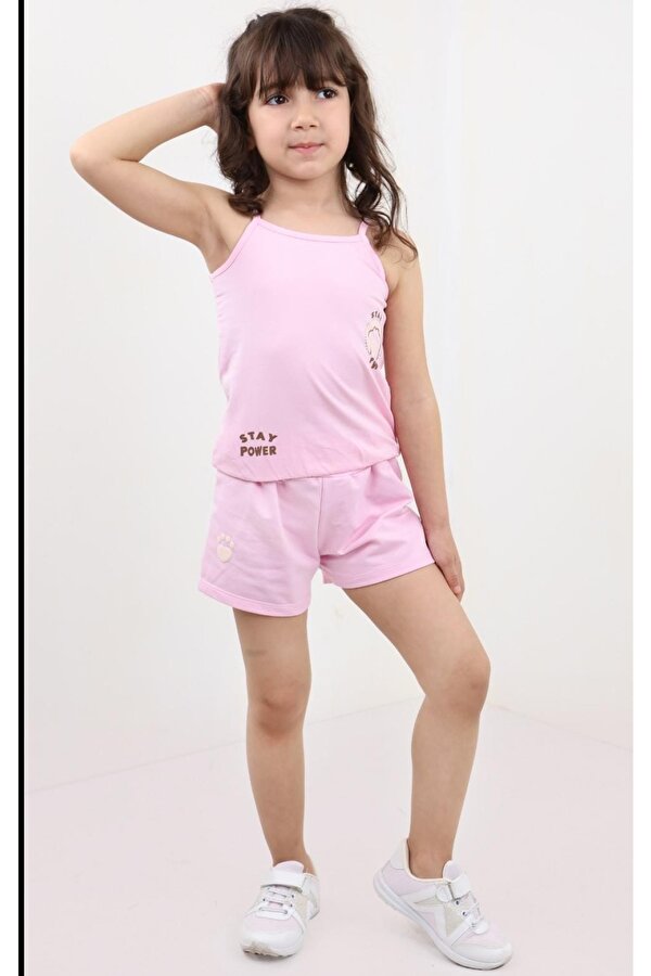 Toontoy Kız Bebek Baskılı Şortlu Takım