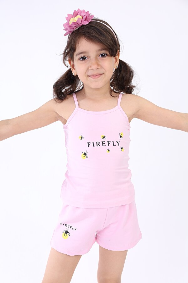 Toontoy Kız Bebek Baskılı Şortlu Takım