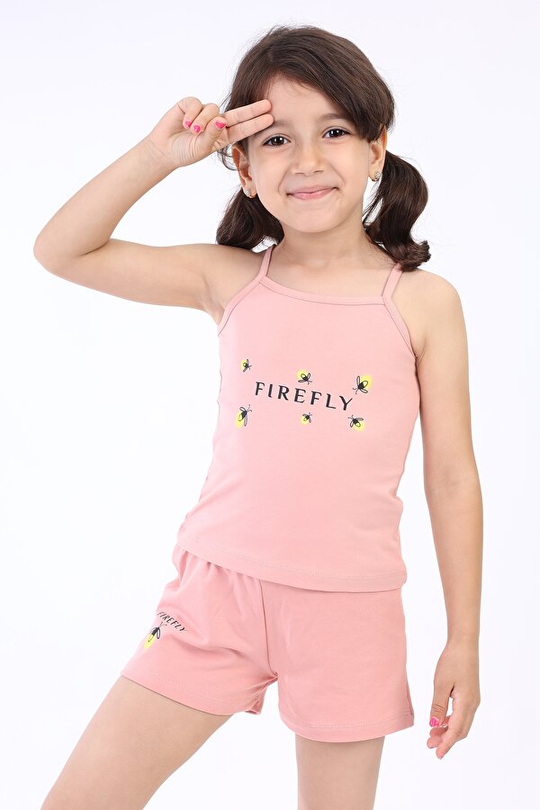 Toontoy Kız Bebek Baskılı Şortlu Takım