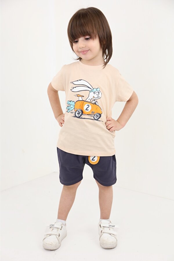 Toontoy Erkek Bebek Baskılı Şortlu Takım