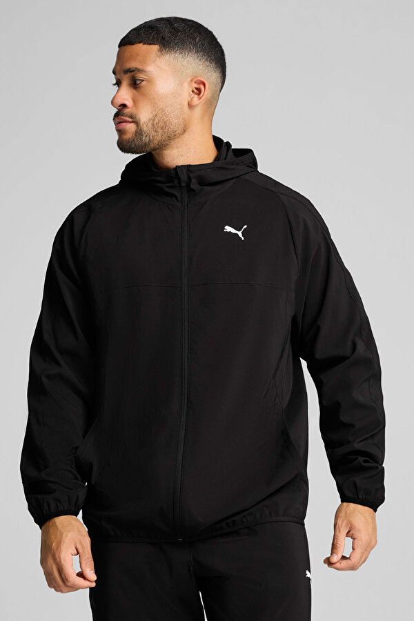 M TAD TECH Woven Full Zip Siyah Erkek Fermuarlı Sweatshirt