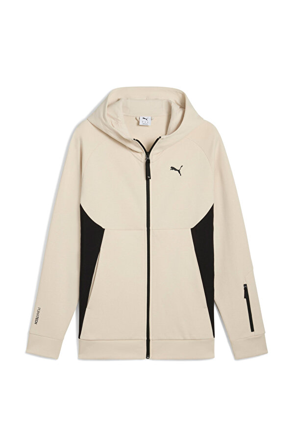 TECH Full-Zip Hoodie Bej Erkek Sweatshirt