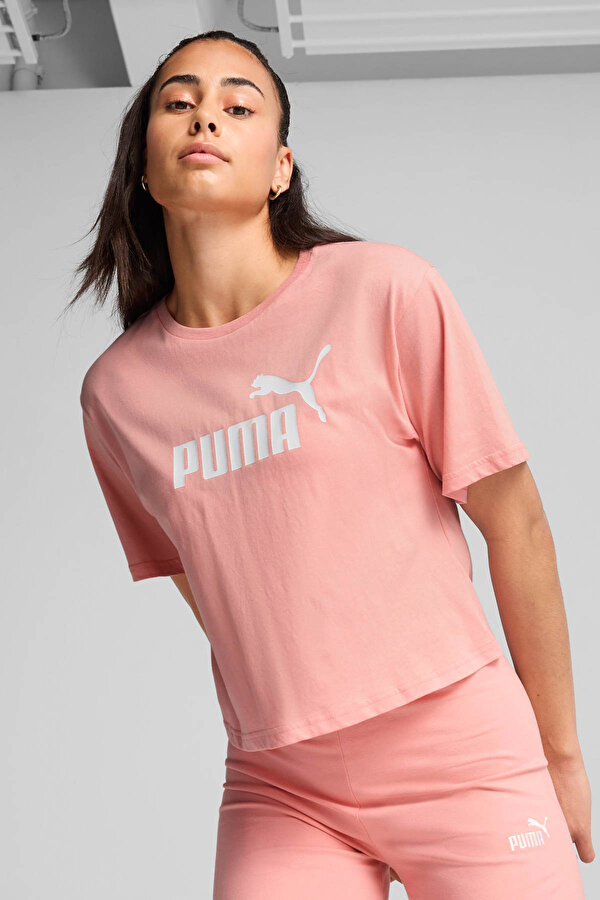 ESS Cropped No.1 Logo Tee Pembe Kadın Kısa Kol T-Shirt