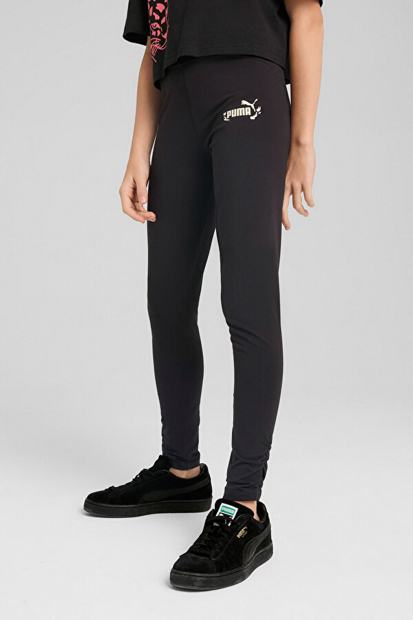 FLAMING LOVE Leggings G Siyah Kız Çocuk Tayt