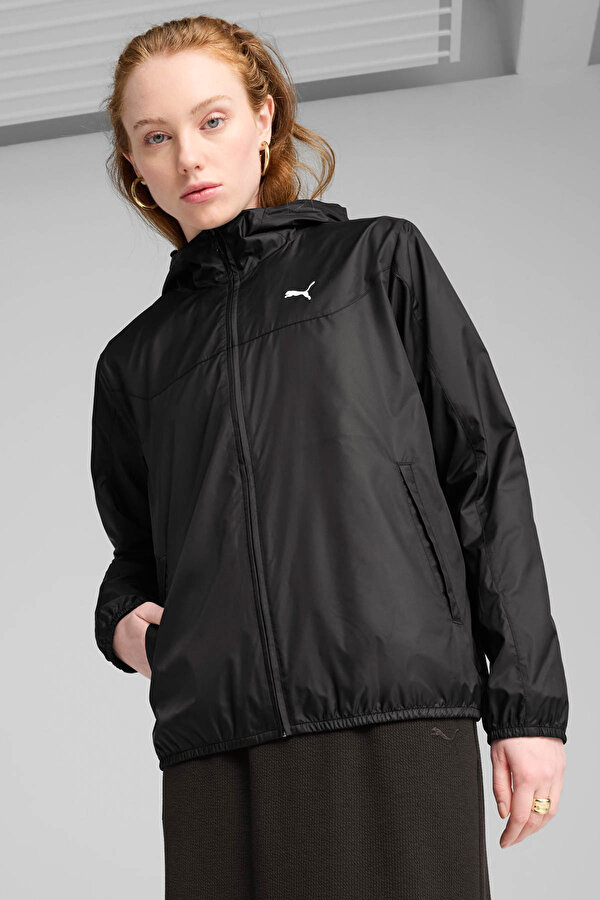 Ess Regular Windbreaker Siyah Kadın Ceket