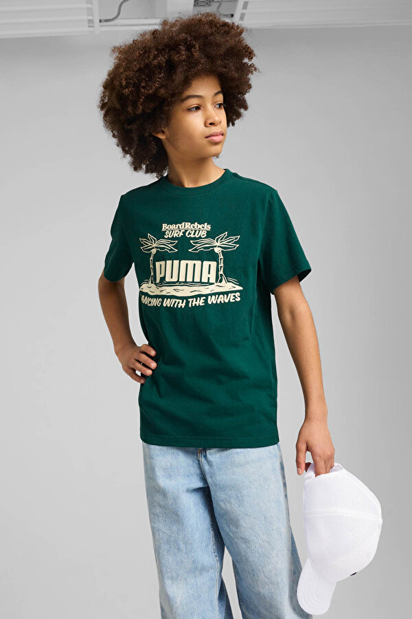 MID90S Graphic Tee III B Yeşil Unisex Çocuk Kısa Kol T-Shirt