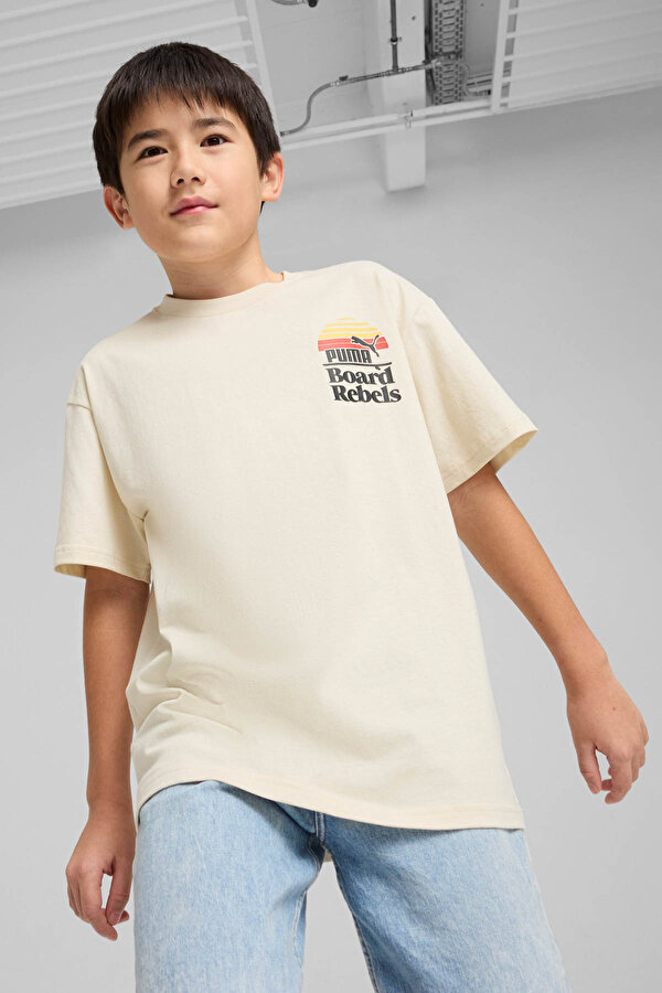 MID90S Graphic Tee IV B Bej Unisex Çocuk Kısa Kol T-Shirt