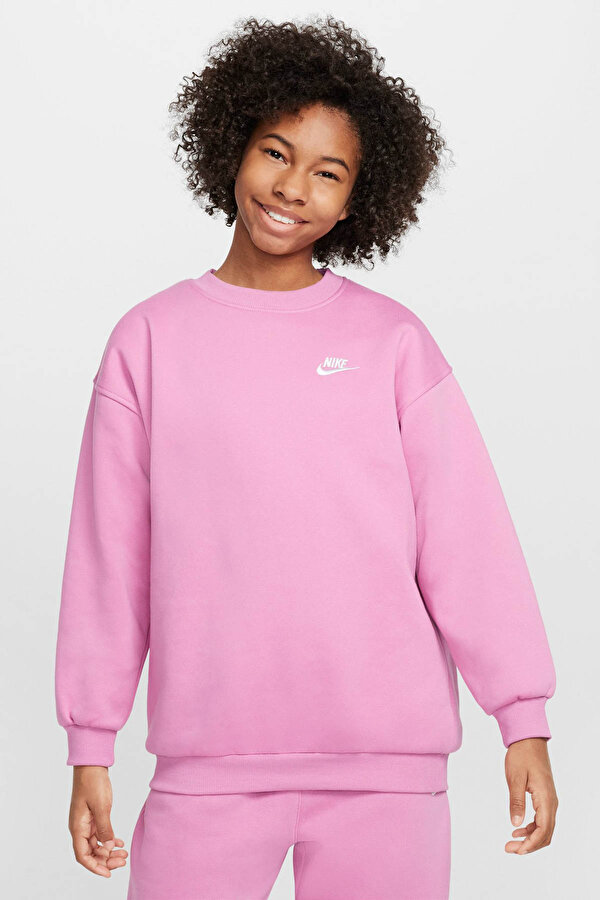 G NSW CLUB FLC CREW LBR Pembe Kadın Sweatshirt
