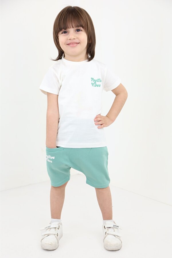 Toontoy Erkek Bebek Baskılı Şortlu Takım