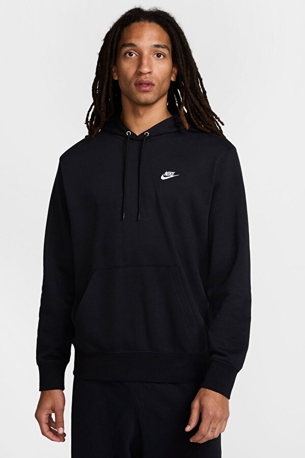 Club Fleece Siyah Erkek Fermuarlı Sweatshirt