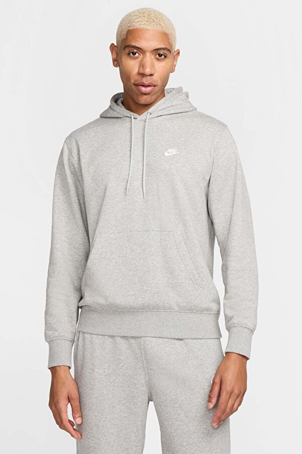 Club Fleece GRI Erkek Fermuarlı Sweatshirt