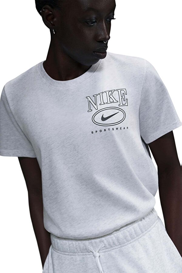 W NSW CLUB SS TEE CC GRI Kadın Kısa Kol T-Shirt