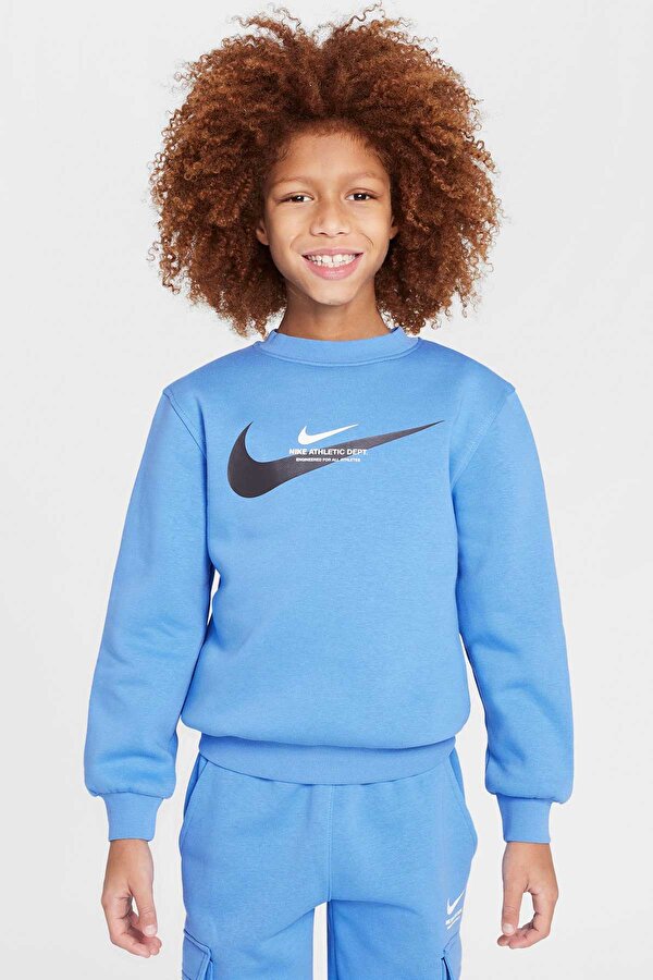 B NSW SI FLC CREW BB Mavi Erkek Çocuk Sweatshirt
