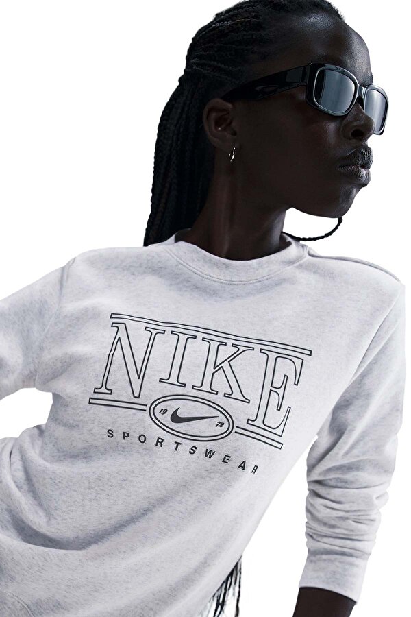 W NSW CLUB FLC STD GX CRE Açık Gri Kadın Sweatshirt