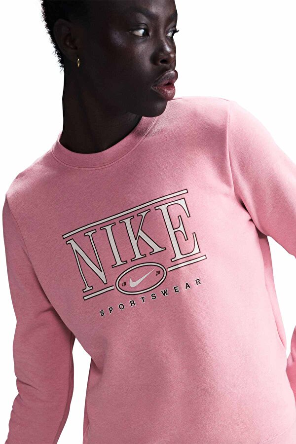 W NSW CLUB FLC STD GX CRE Pembe Kadın Sweatshirt