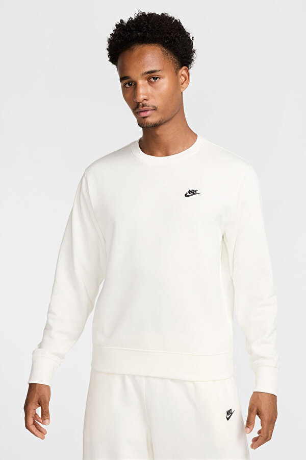 M NK CLUB FT CREW Beyaz Erkek Sweatshirt