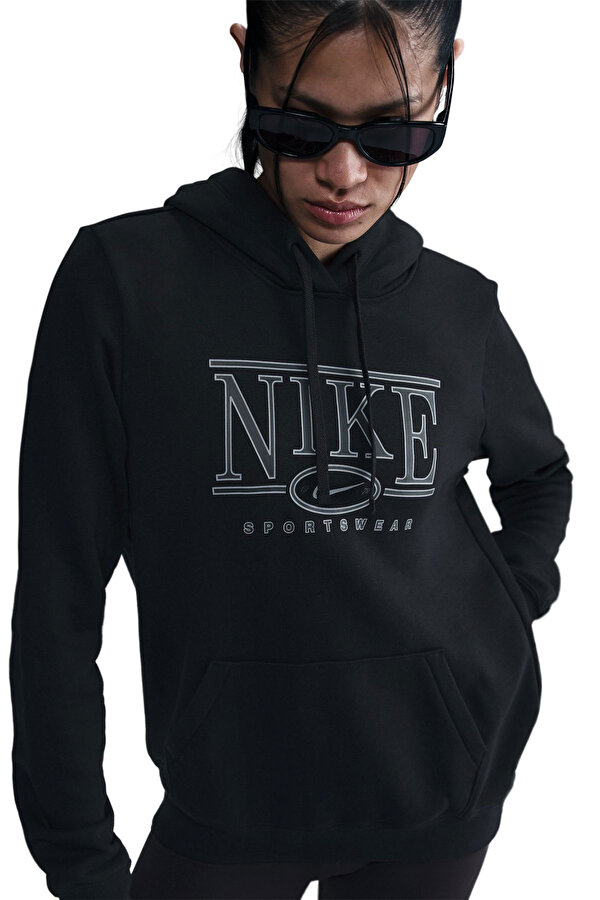 W NSW CLUB FLC STD GX Siyah Kadın Sweatshirt
