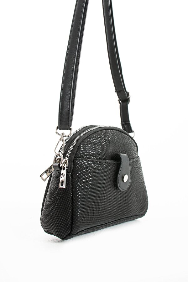 Kadın Vegan Deri Çapraz Askılı 4 Bölmeli Tokalı Omuz Çantası PBS1420