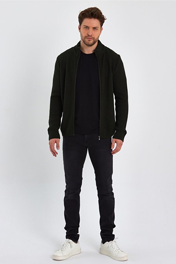 ALEXANDERGARDI DİK YAKA FERMUARLI TRİKO HIRKA (E22-5714)