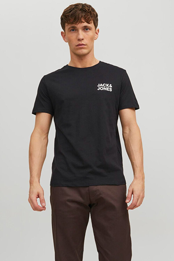 JJECORP LOGO TEE SS O-NEC Siyah Erkek Kısa Kol T-Shirt