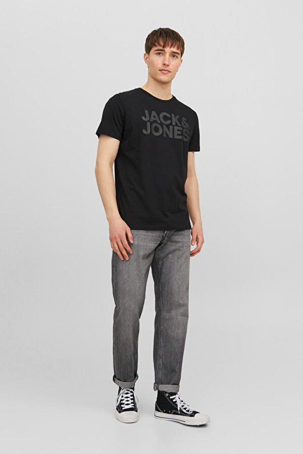 JJECORP LOGO TEE SS O-NEC Siyah Erkek Kısa Kol T-Shirt