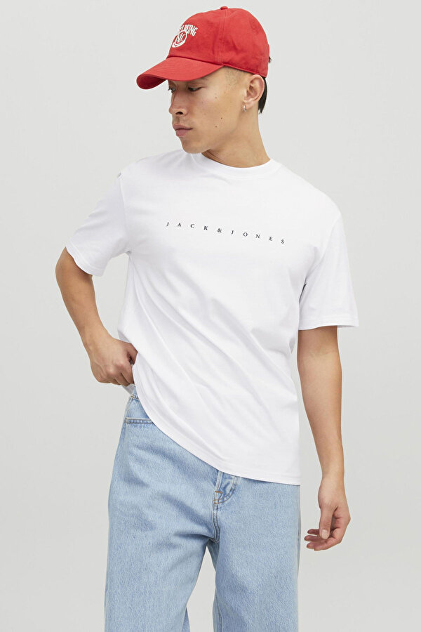 JJESTAR JJ TEE SS NOOS Beyaz Erkek Kısa Kol T-Shirt