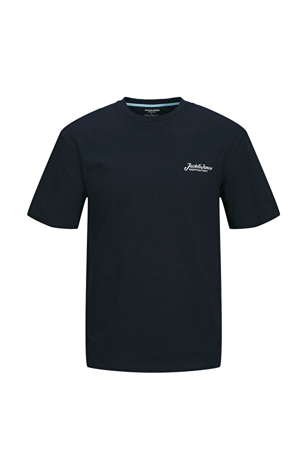 JJBEAU TEE SS FRONTPRINT Lacivert Erkek Kısa Kol T-Shirt