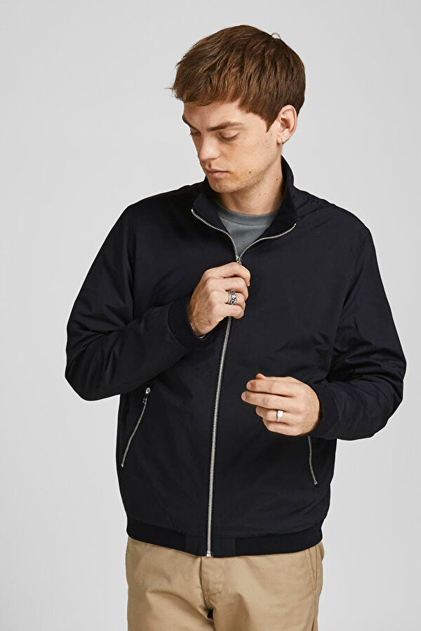 JJERUSH HARRINGTON BOMBER Siyah Erkek Ceket